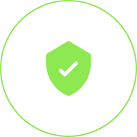 Green shield with checkmark icon