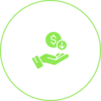 Financial symbol with dollar and arrow